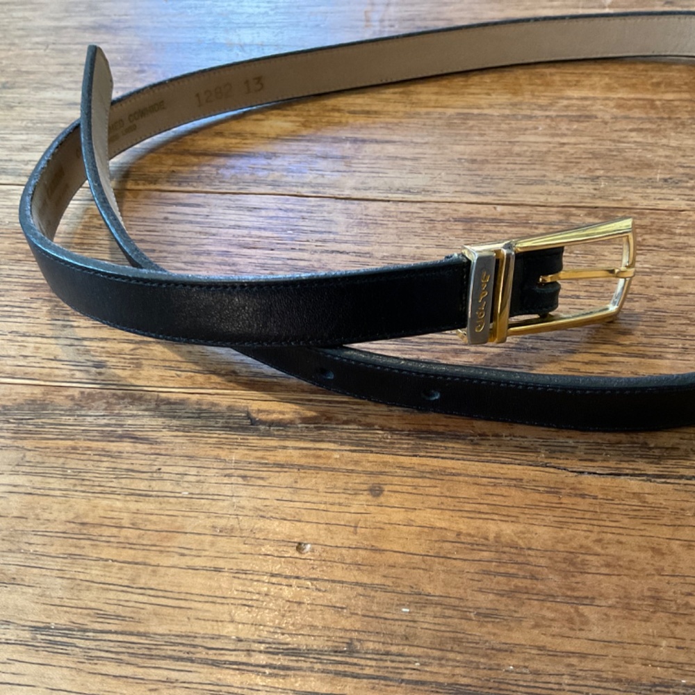Pierre Cardin calf finished cowhide belt size 34 black - Picture 4 of 10